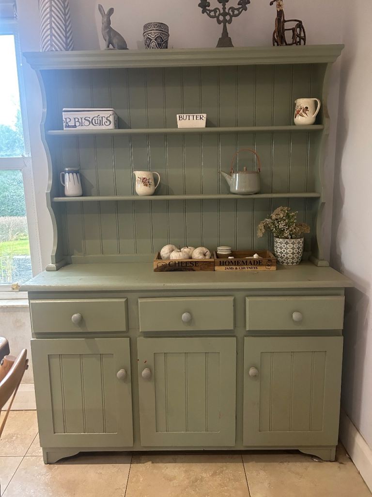 Lovely Sage Green Welsh Dresser – Perfect for Kitchen or Dining Room