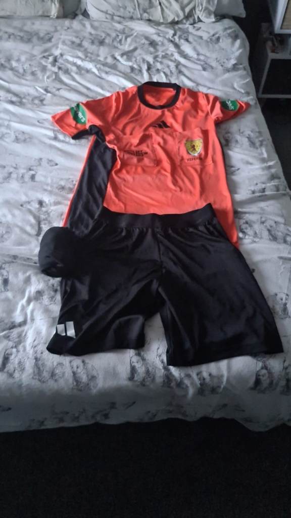 Adidas Referee Kit - Orange Shirt & Black Shorts