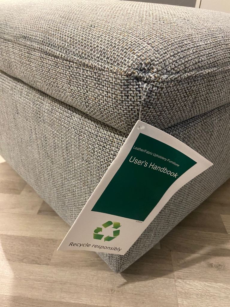 Brand new LA Z BOY Grey Fabric Storage Ottoman 