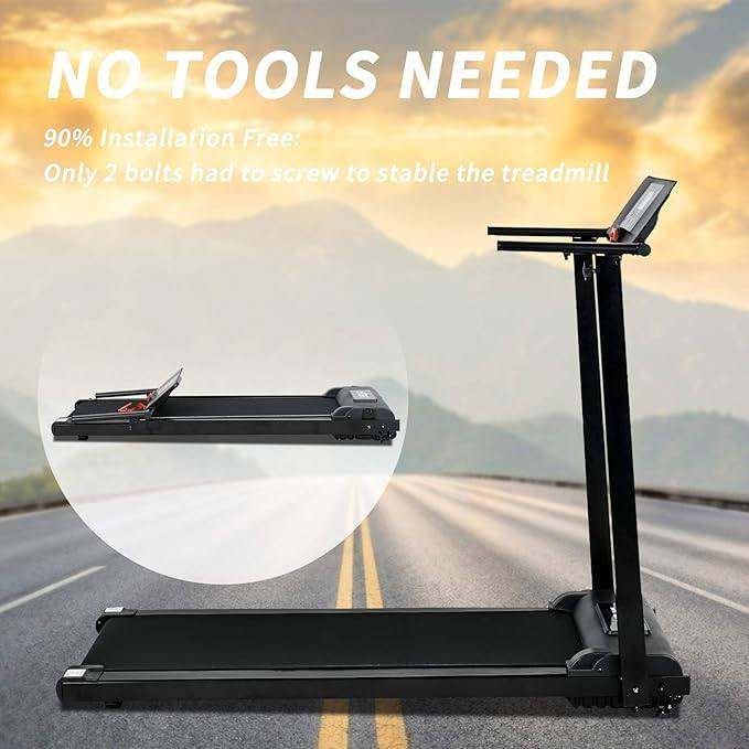 MURTISOL Folding Portable Electric Treadmill for Home with LCD Display & Low Noise Motor