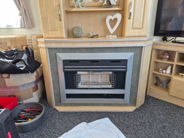 LPG gas fire static caravan