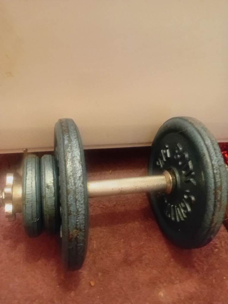 Adjustable Dumbbell with Weight Plates – Good Condition