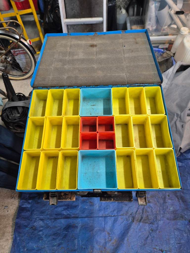 Multi-Compartment Storage Box with Removable Bins – Good Condition