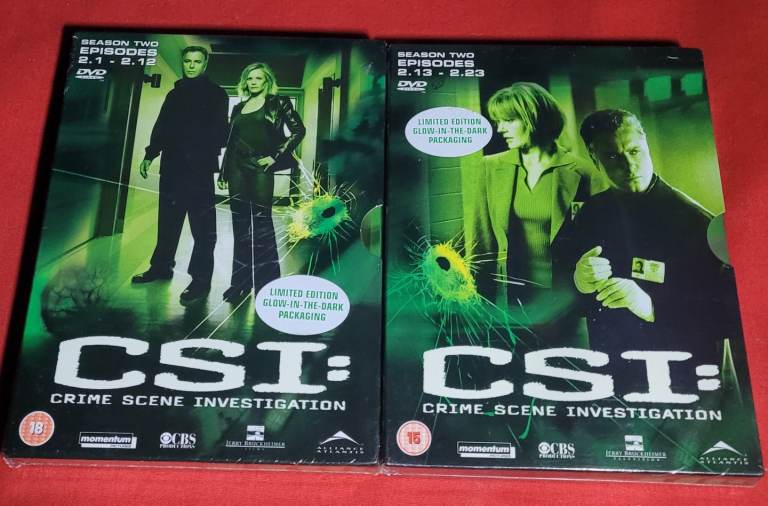 2×C.S.I. CRIME SCENE INVESTIGATION Series 2 DVD Boxsets Both New and Sealed c10