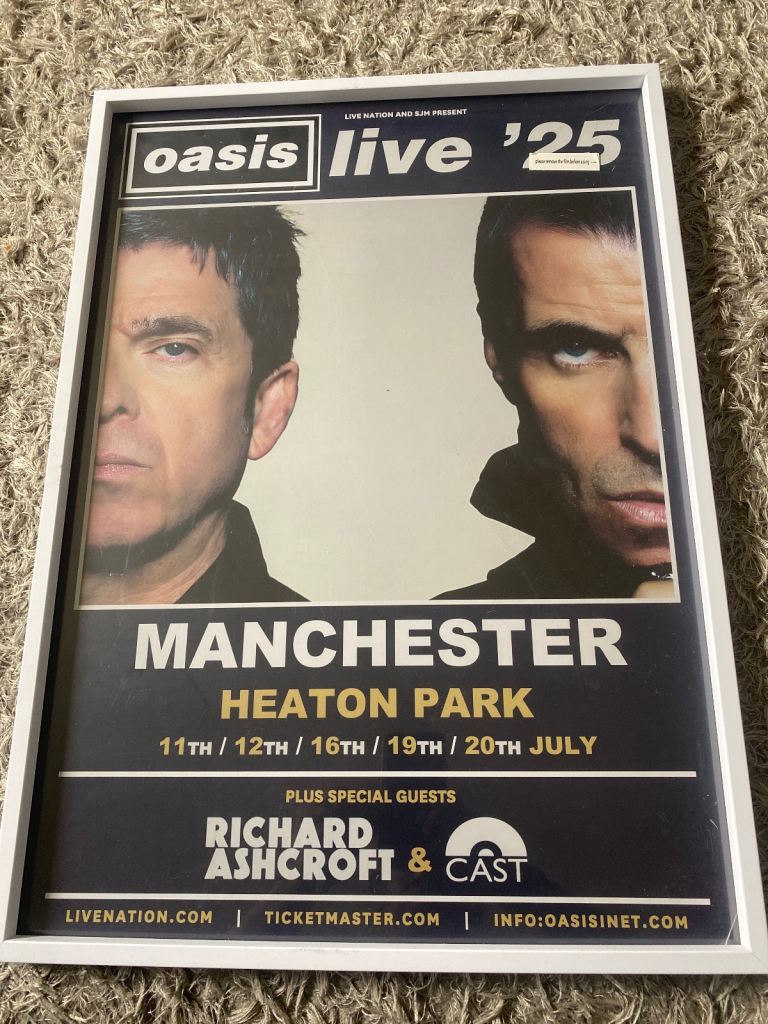 Oasis framed poster 
