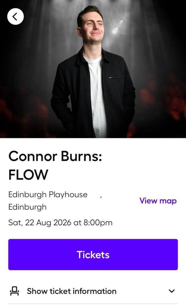 Connor Burns: FLOW Comedy Show Ticket - Edinburgh Playhouse