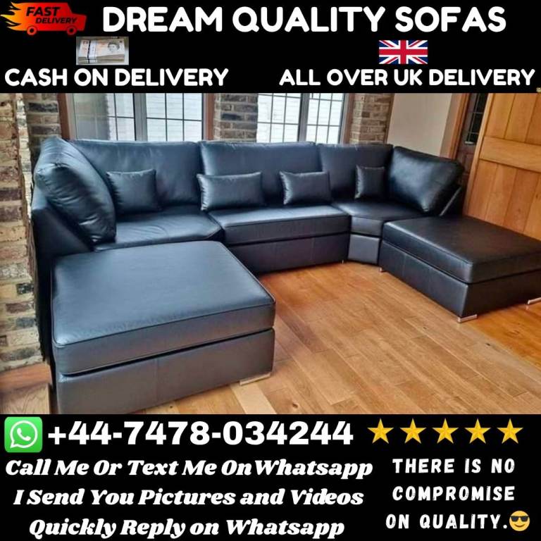 Brand New Luxury Leather U-Shape Sofa – Massive Sale Price, Limited Time Only
