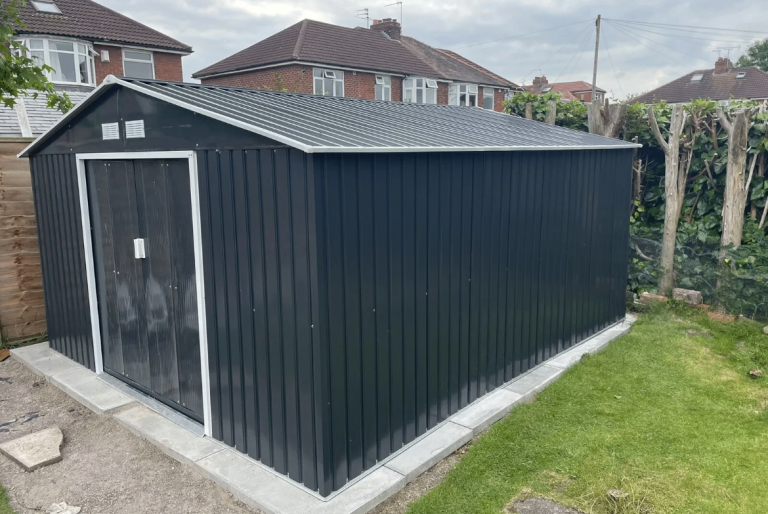 Extra Large Heavy Duty Metal Garden Shed 11x12.5 Feet Galvanised Storage Unit 