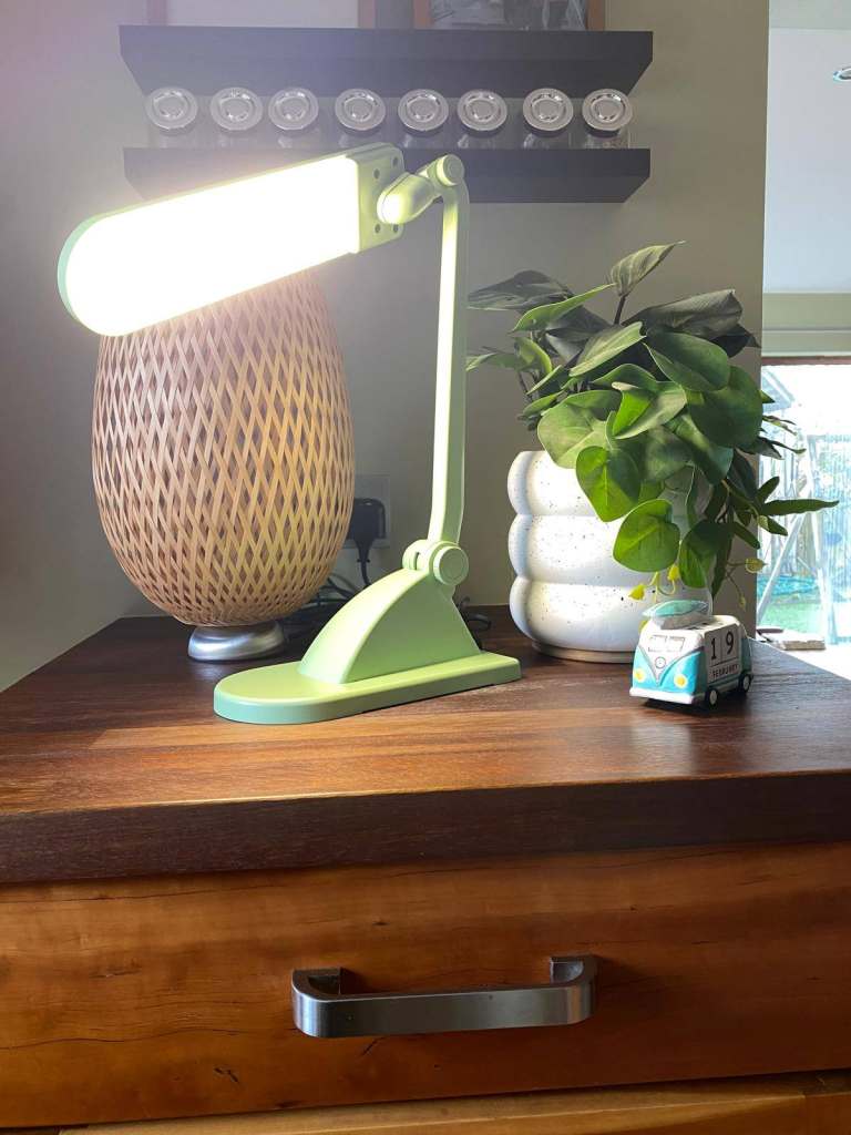 Table Desk Lamp with warm glow tube/bulb for office, study, reading, bedroom / cosey & snug place