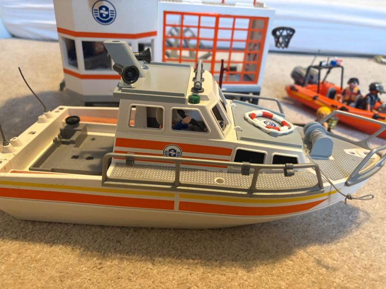 Playmobil coastguard rescue boats, station and pirate ships