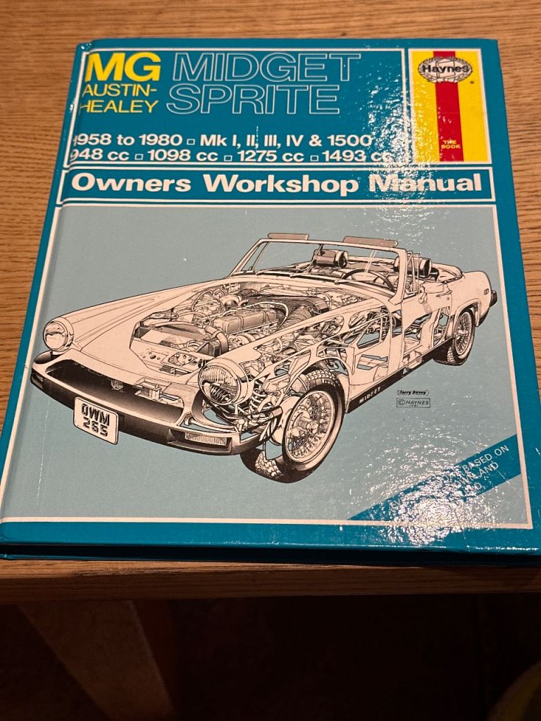 Haynes MG Midget Sprite owners workshop Manual for sale.