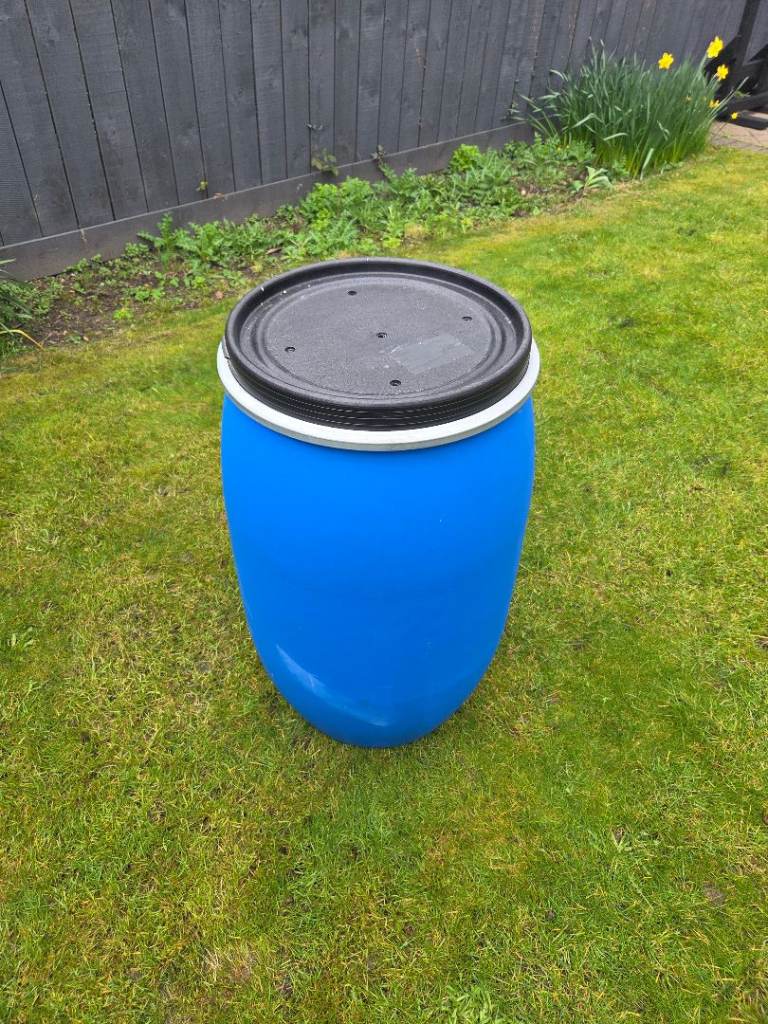 Blue Plastic Barrel