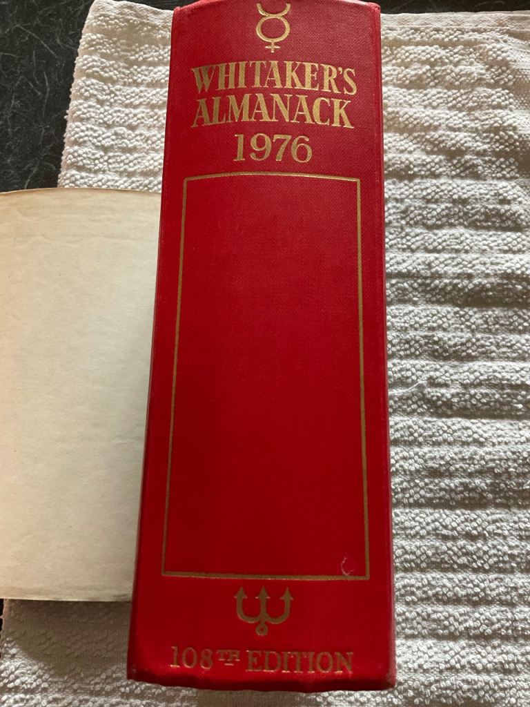 Whitaker's Almanack 1976 - Complete Edition, Fair Condition | in ...