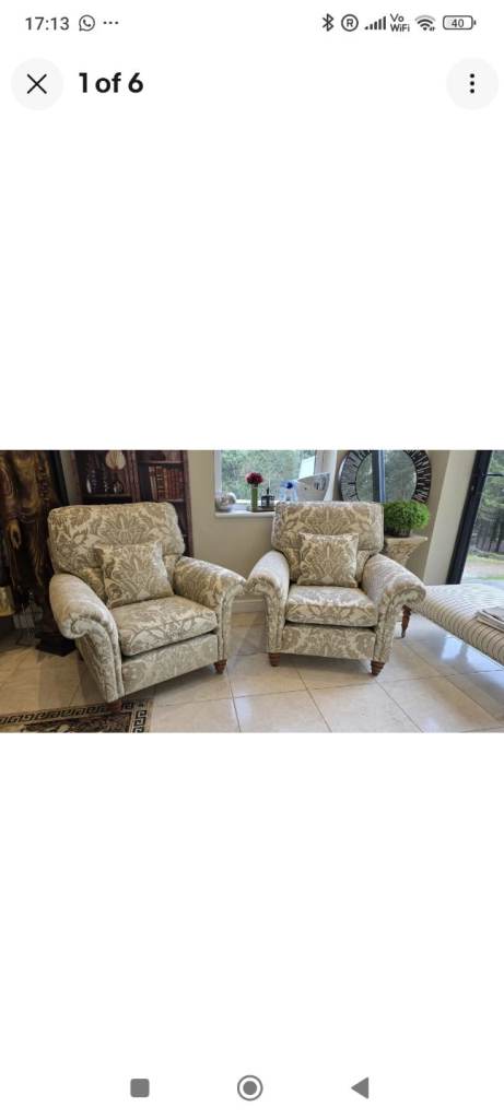 2 Handmade quality Duresta Mayfair Model armchairs