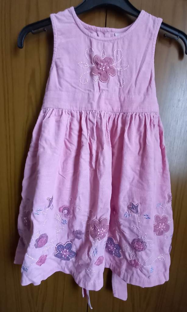 Next Pink Sleeveless Pinafore Dress with Embroidered Flowers 3 Years