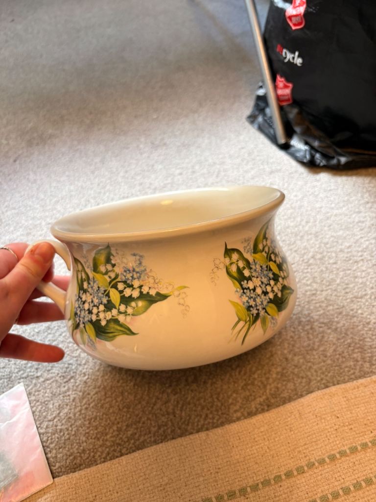 RESERVED - plant pot/antique chamber pot ?