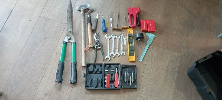 16inch Toolbox with Various Hand Tools - Good Condition