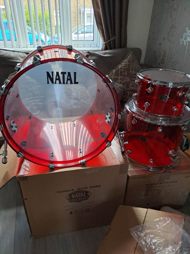 NATAL Arcadia Red Acrylic Drum Kit – Brand New in Box