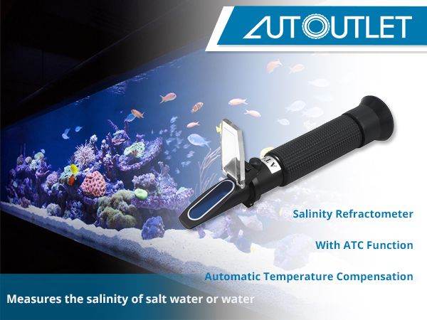 Salt Water Tester - Salinity Refractometer - Automatic Temperature Compensation - Hydrometer 