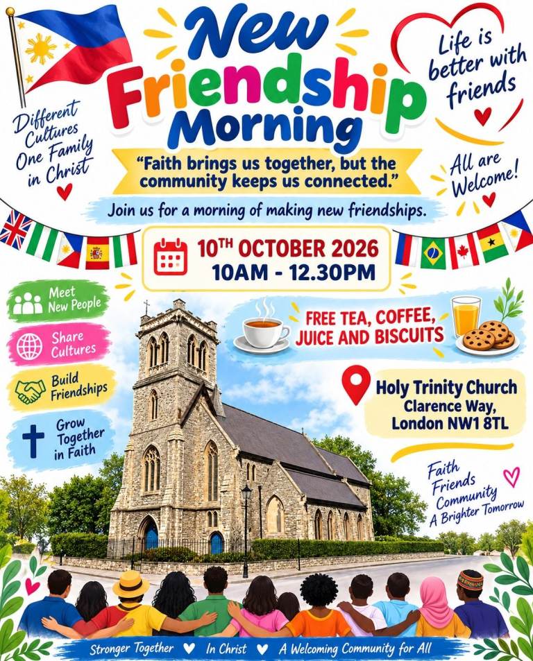  Come along to our New Friendship Morning at Holy Trinity Church