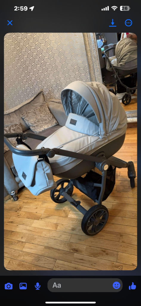 Baby style travel system - grey leather 