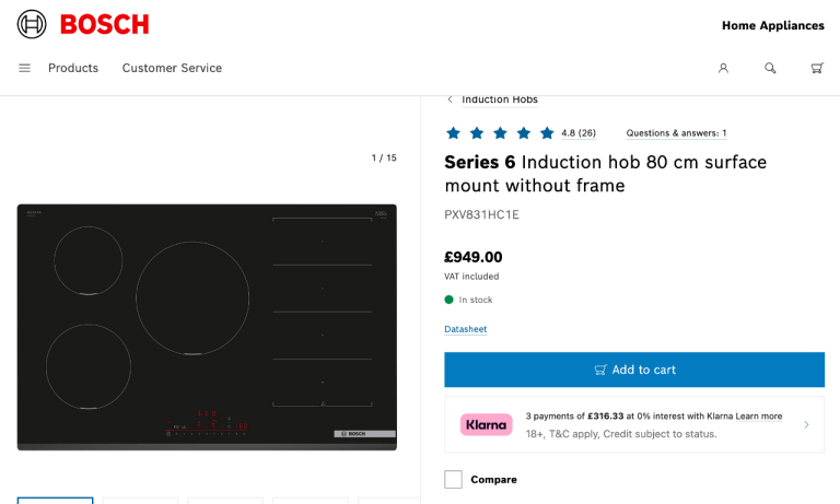 New Bosch induction hob (80cm surface) Model PXV831HC1E