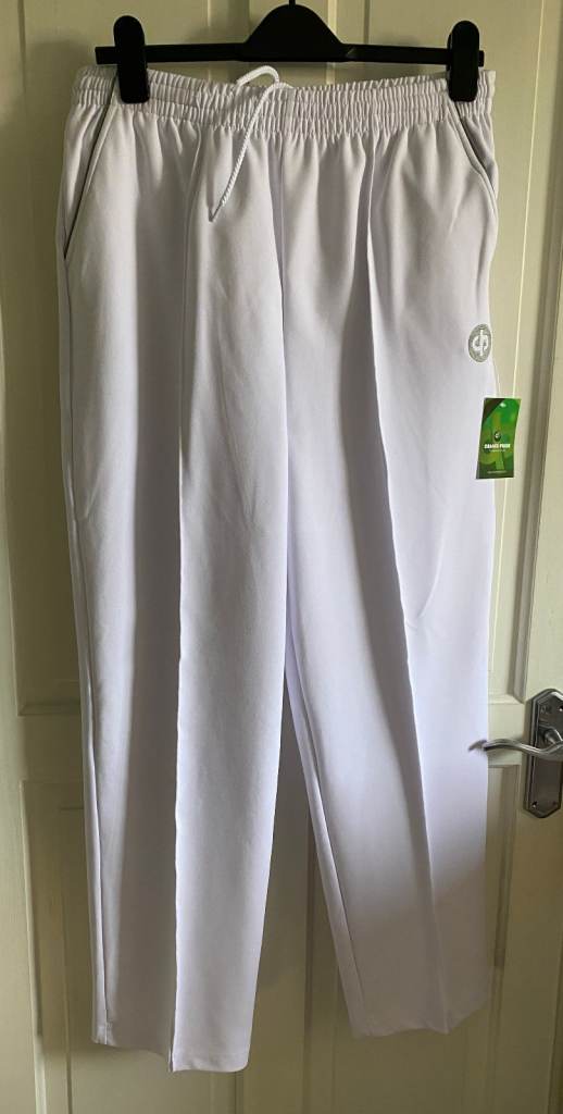  Drakes Pride Sports Bowls Trousers - White- Womens-Size 16, length 27"