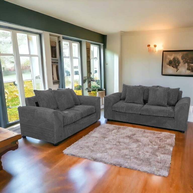 Dylan 3 +2 Seater Jumbo CORD Sofa Set & Corner / Today Delivery ::