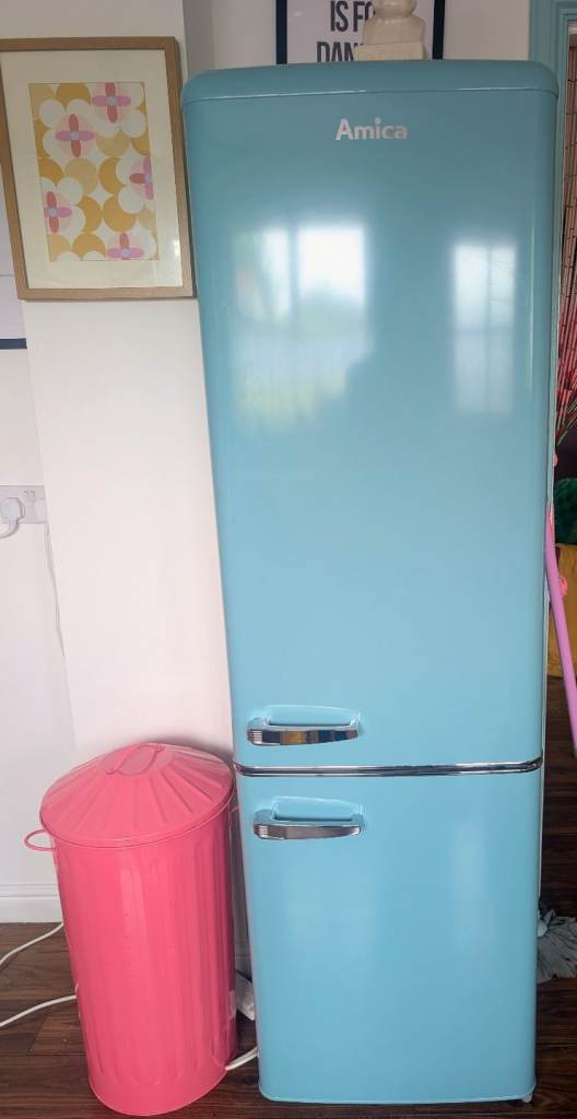 Amica Retro Style Fridge Freezer - Lovely Blue Colour