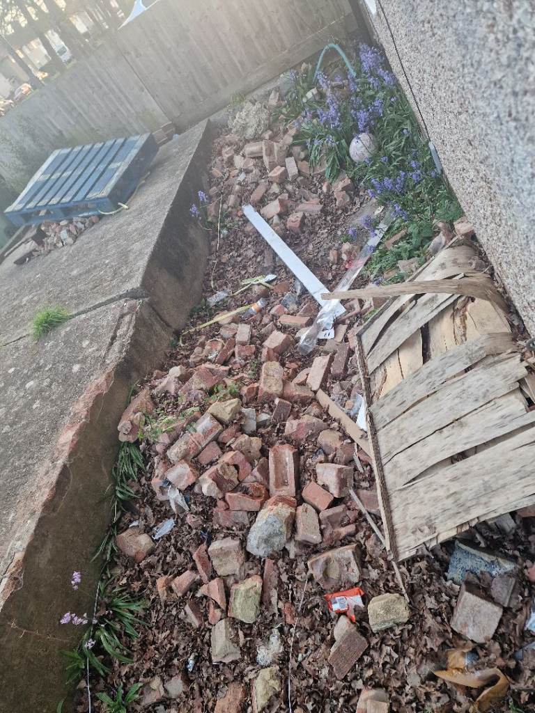 Free bricks from broken down wall