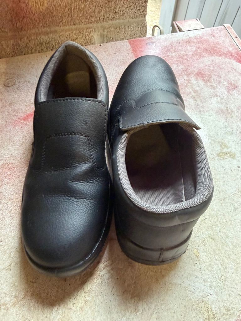 Black Leather Work Shoes - Size 4 / EU 37, Good Condition