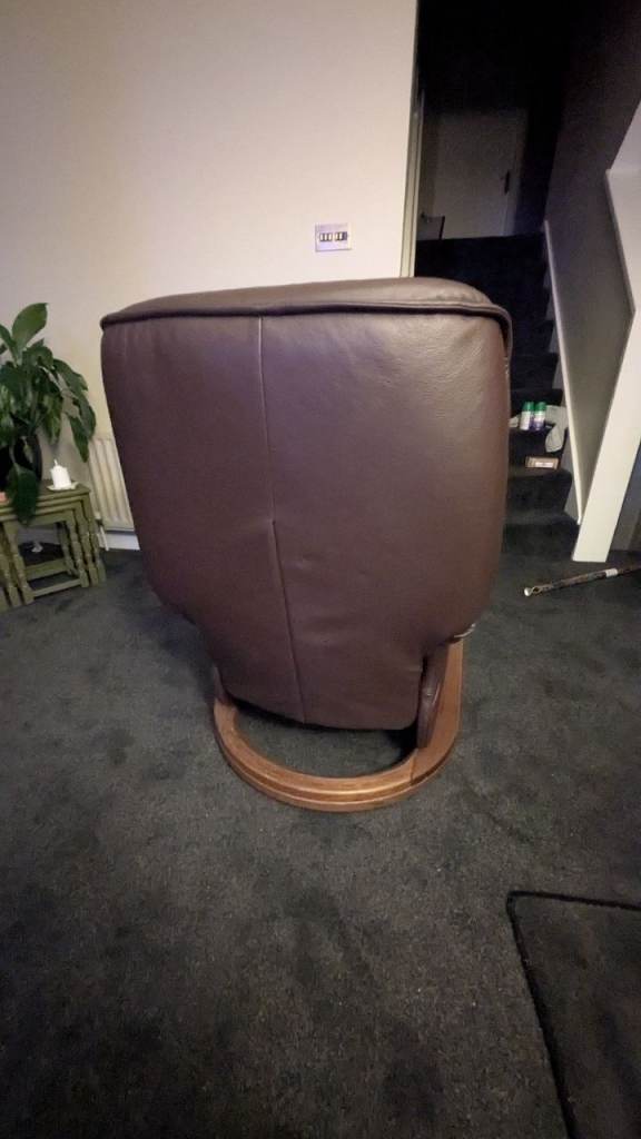 Leather swivel recliner chair 