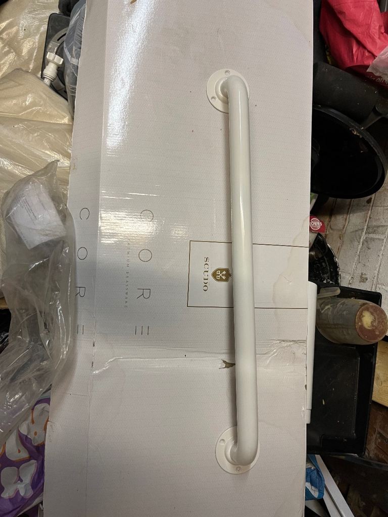 White metal grab rail