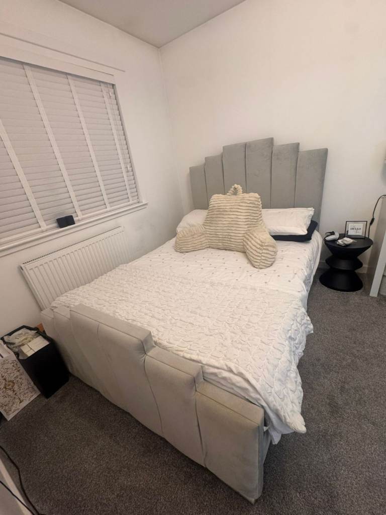 Velvet double bed frame 