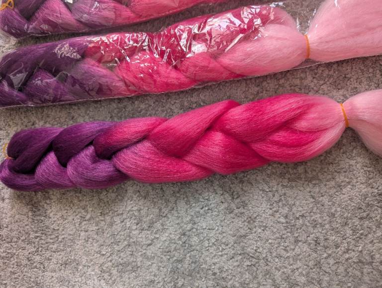 New Ombre Braiding Hair Extensions - Pink and Purple