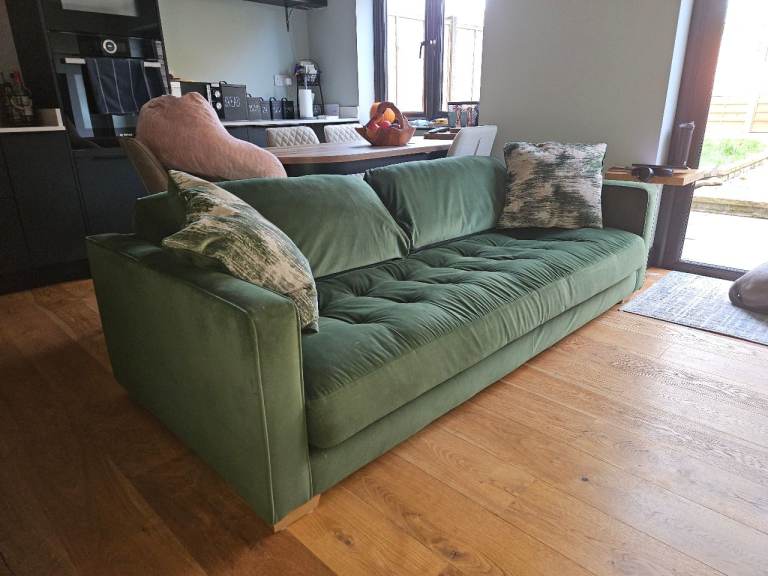 Green sofa velvet 