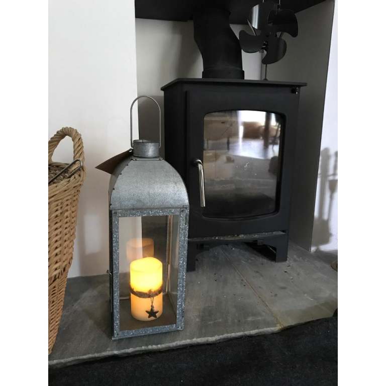 New Large galvanised steel & glass candle lantern outdoor/indoor. NEW