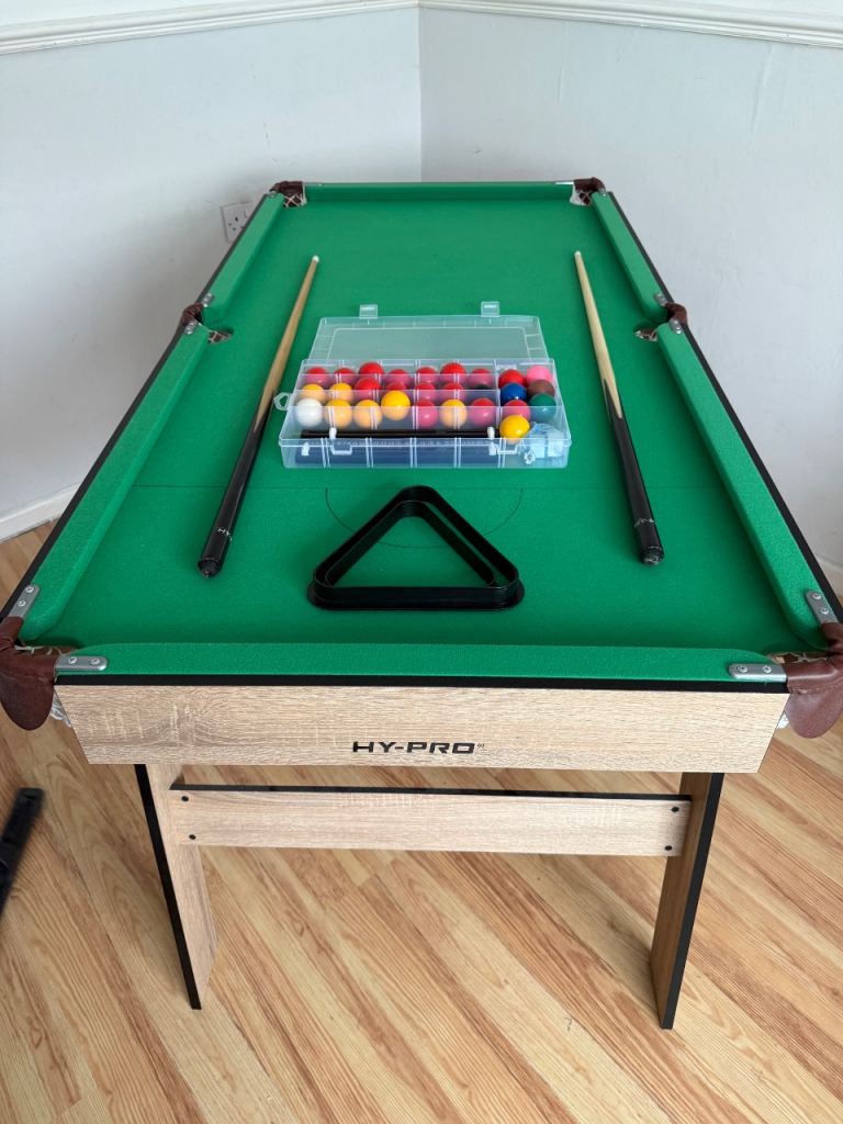 HY-PRO 6ft Folding Snooker/Pool Table – Good Condition, £80.00 for Sale