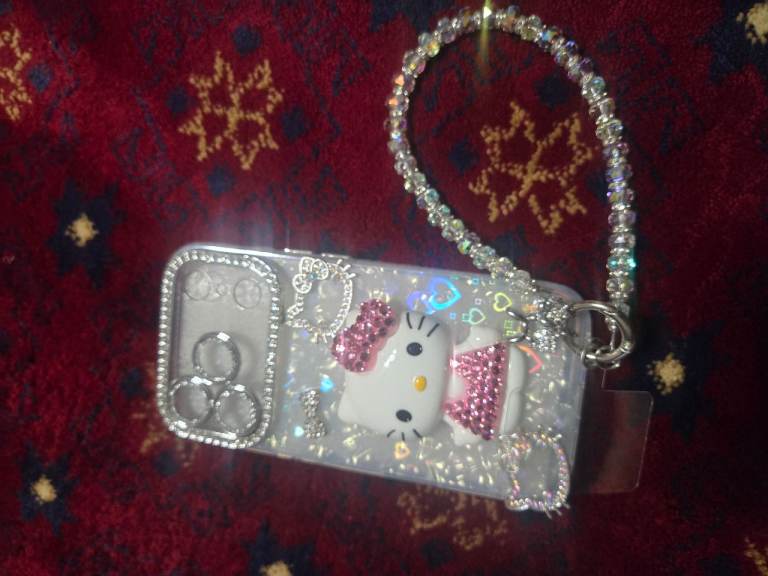 Hello Kitty iPhone 17 pro Case with Bling and Wrist Strap