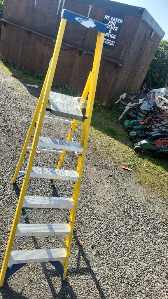 Werner Fibreglass Step Ladder – 6 Tread, Good Condition
