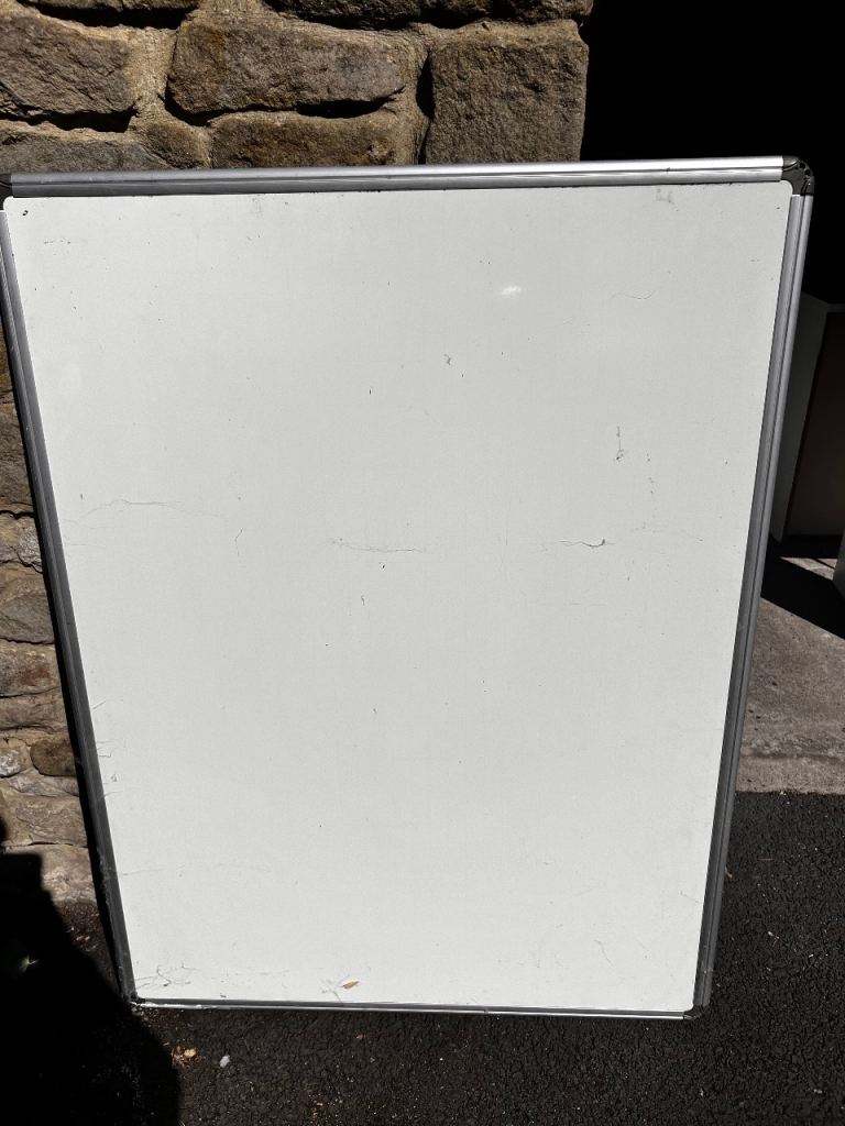Whiteboard  Double sided with Silver Frame – Good Condition
