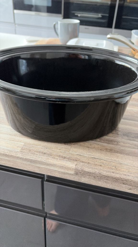 Black Ceramic Slow Cooker Insert Pot - Good Condition