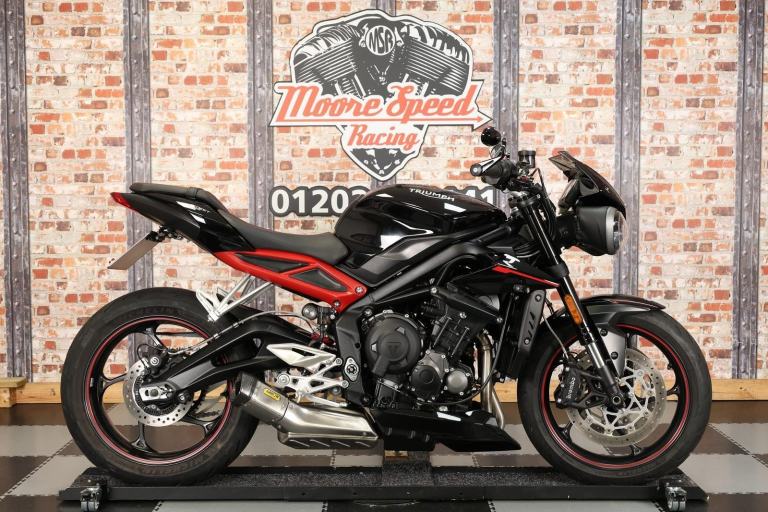 2018 TRIUMPH 765 STREET TRIPLE R LOW - ONLY 4,824 MILES - ARROW EXHAUST AND MORE