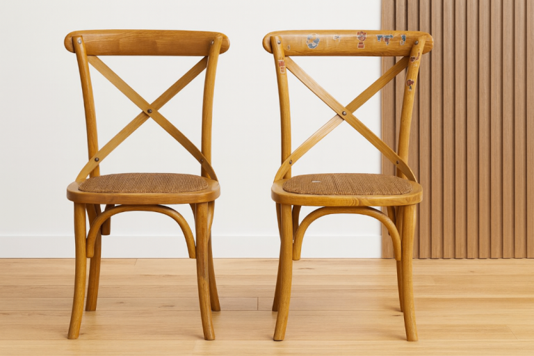 Pair of Vintage Beautiful Bentwood Rattan Chairs (RRP £240)
