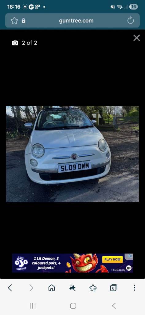 Fiat, 500, Hatchback, 2009, Manual, 1242 (cc), 3 doors