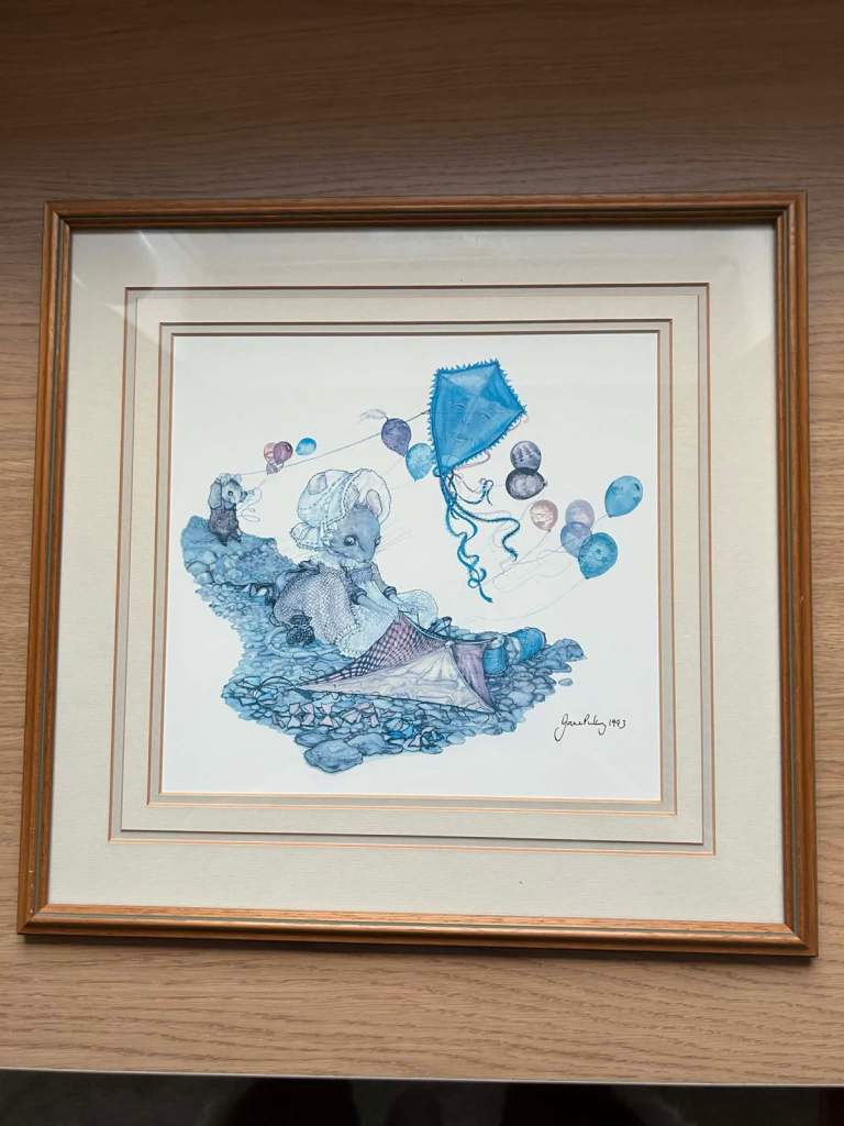 Original Collectible Monochromatic Blue Ink style illustration