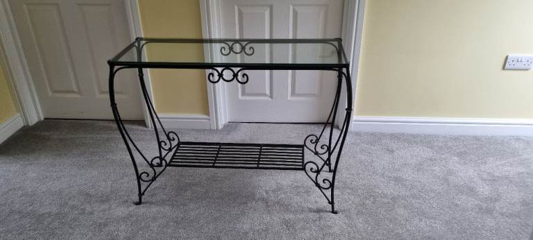 Metal and Glass Console Table