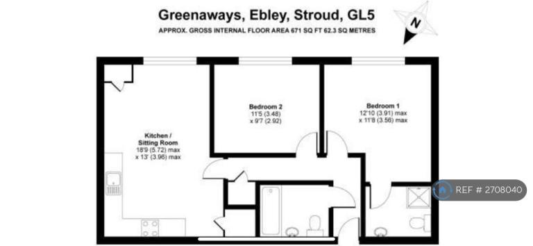 2 bedroom flat in Greenaways, Ebley, Stroud, GL5 (2 bed) (#2708040)