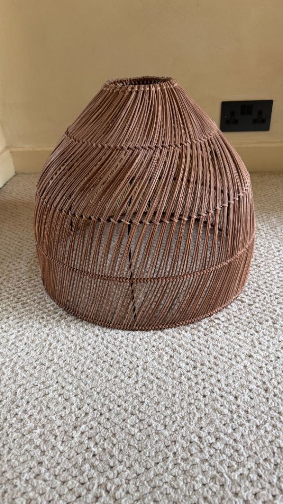 Rattan basket weave pendant light shade