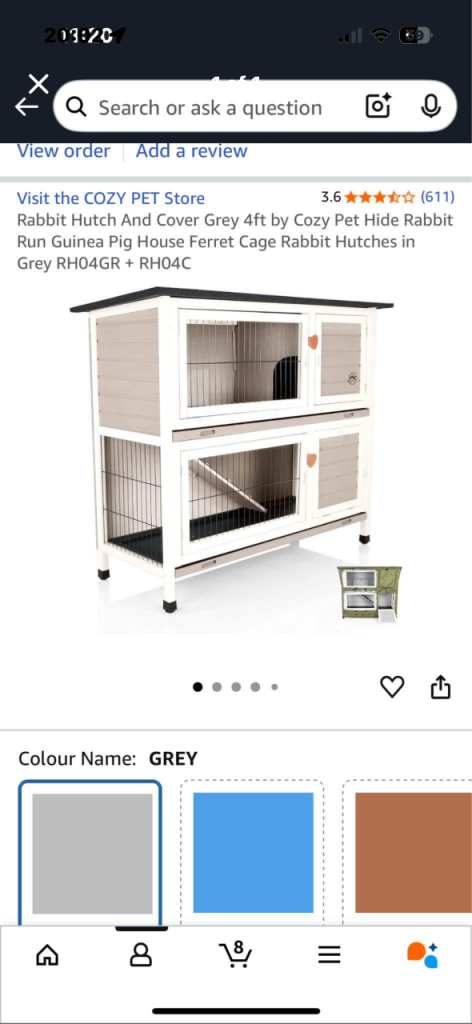 2 floored hutch with cover 